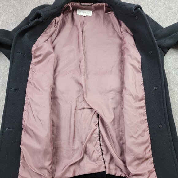 Calvin Klein Coat Womens 1X Black Pea Coat Wool Nylon Cashmere Blend - Picture 5 of 16